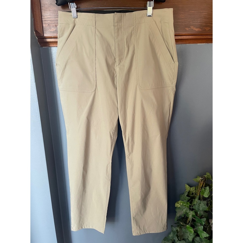 Eddie Bauer Horizon Straight‎ Ankle Pants Womens 12 Khaki Hiking Travel Stretch